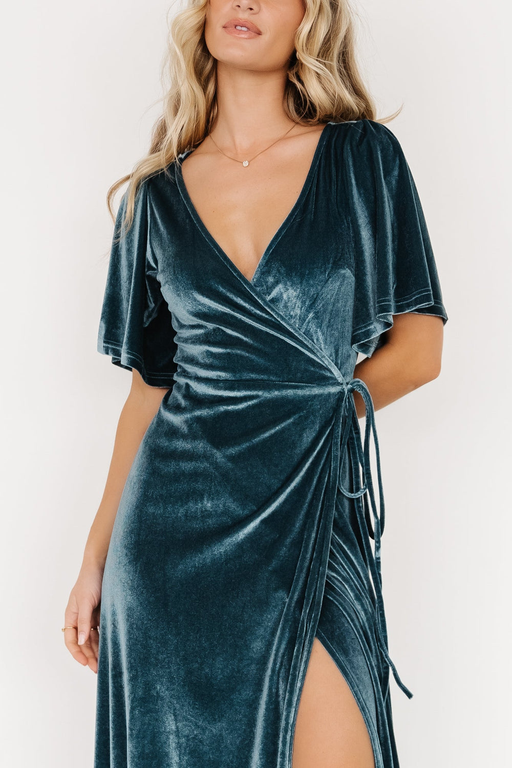 Meghan Velvet Wrap Maxi Dress | Baltic Born Persian Blue