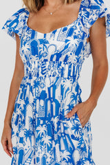 Catira Maxi Dress | Baltic Born Blue + White
