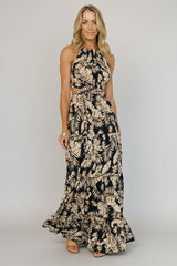 Brett Halter Maxi Dress | Baltic Born Navy Print