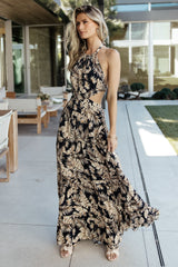 Brett Halter Maxi Dress | Baltic Born Navy Print