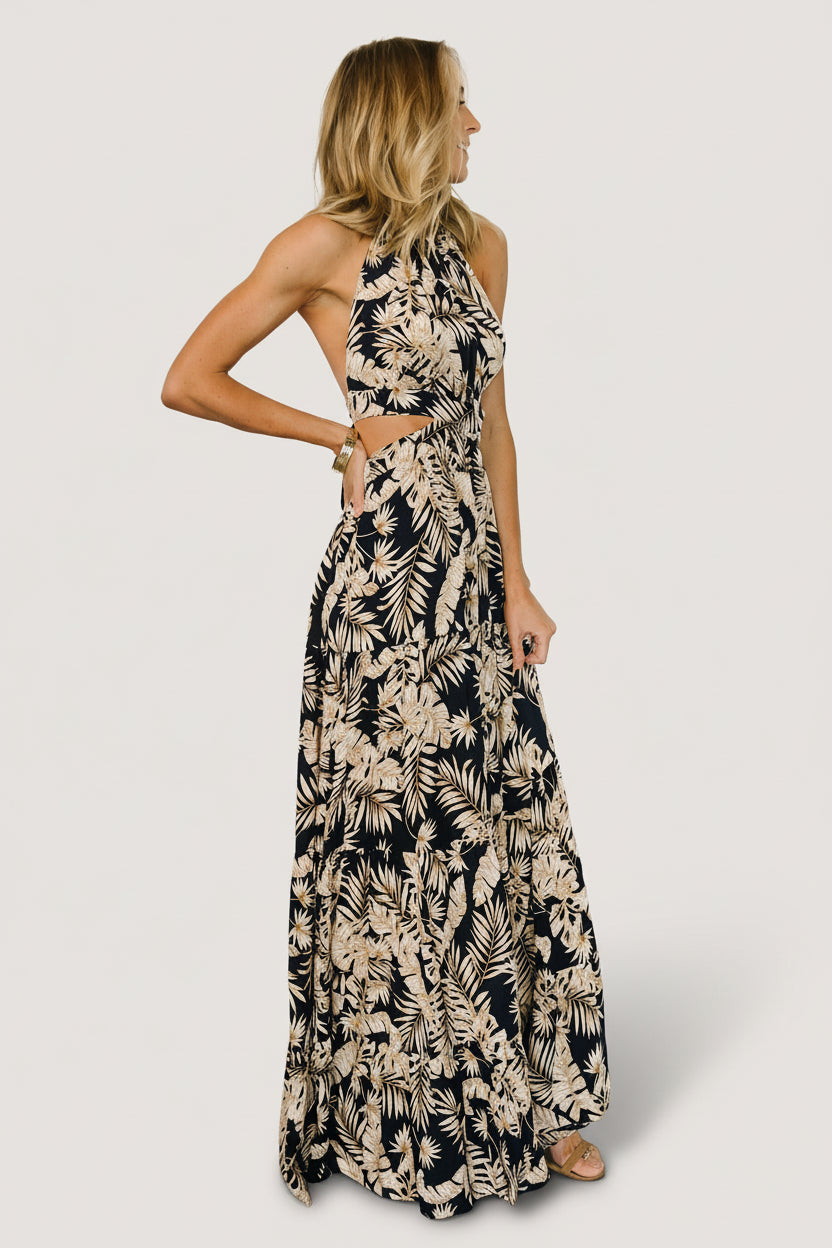 Brett Halter Maxi Dress | Baltic Born Navy Print