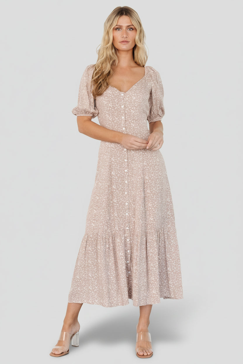 Mathilda Button Maxi Dress | Baltic Born Beige Floral