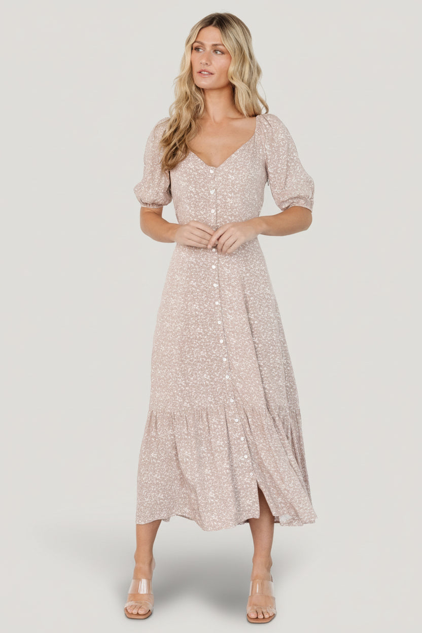 Mathilda Button Maxi Dress | Baltic Born Beige Floral