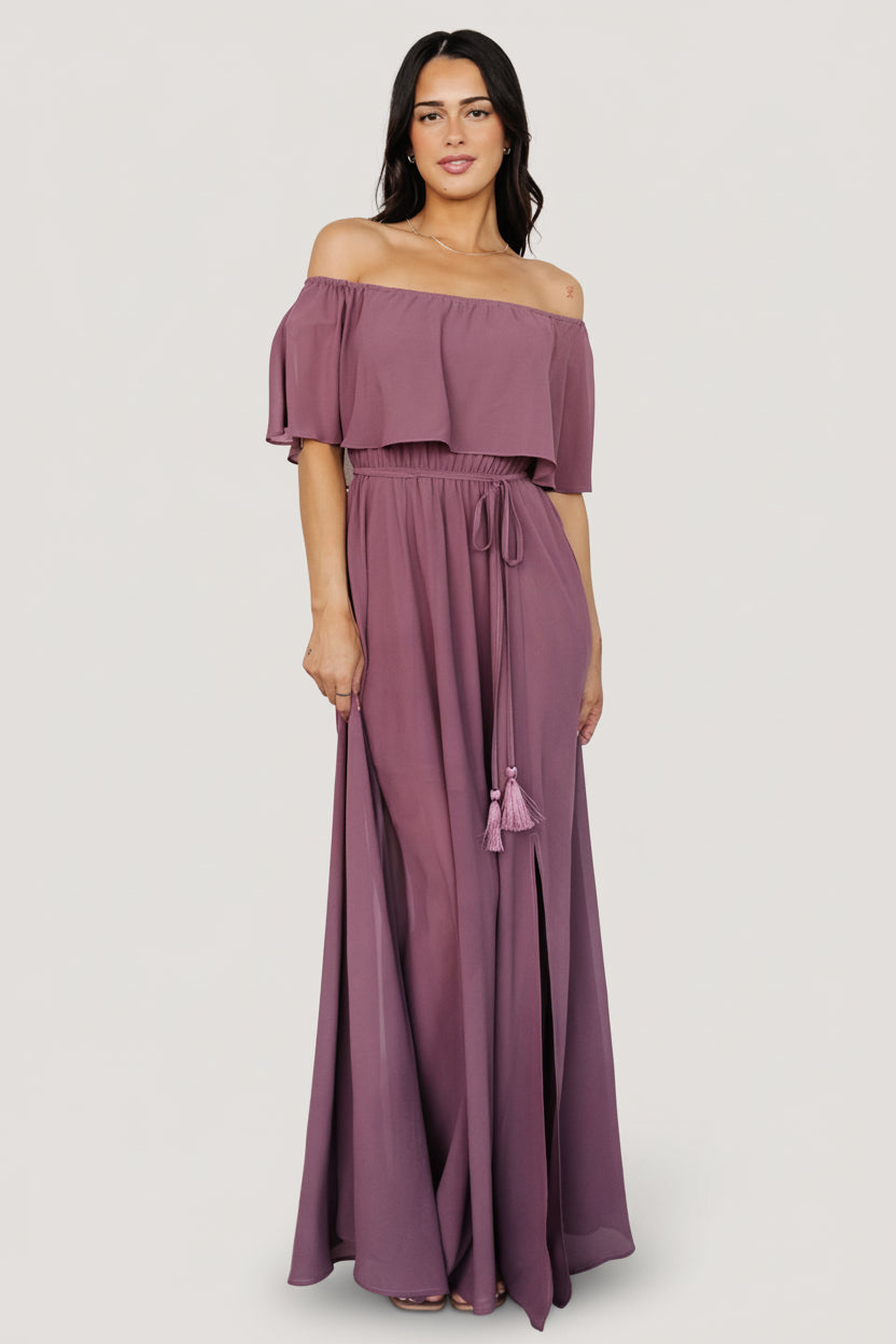 Victoria Off Shoulder Maxi Dress | Baltic Born Vintage Plum