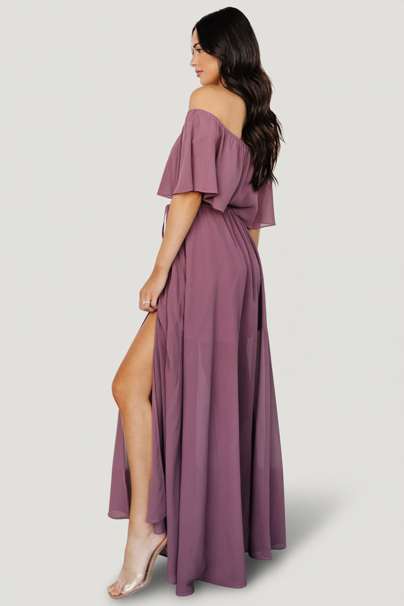 Victoria Off Shoulder Maxi Dress | Baltic Born Vintage Plum