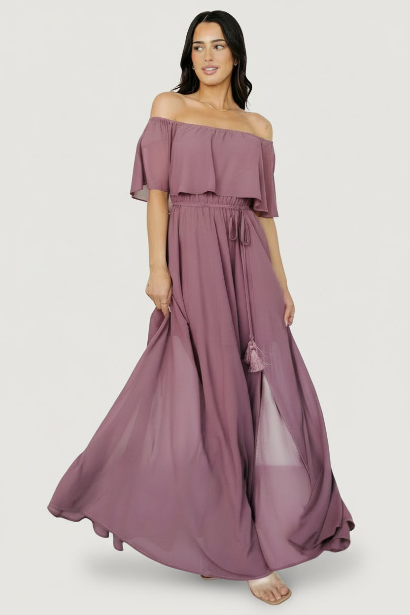 Victoria Off Shoulder Maxi Dress | Baltic Born Vintage Plum
