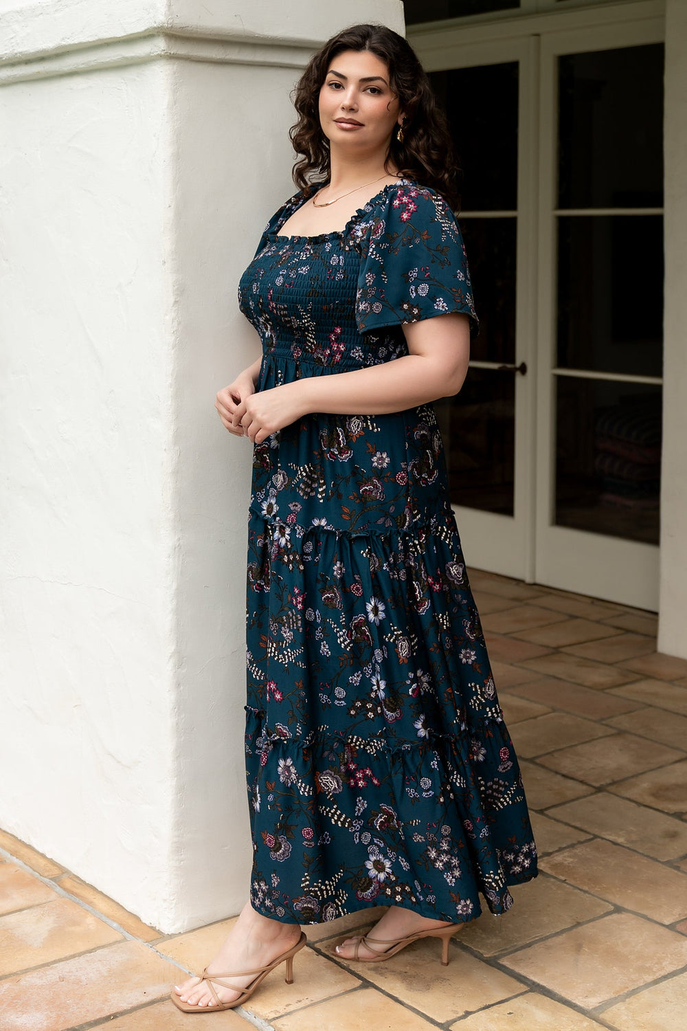 Southampton Smocked Maxi Dress | Baltic Born Jade Blossom