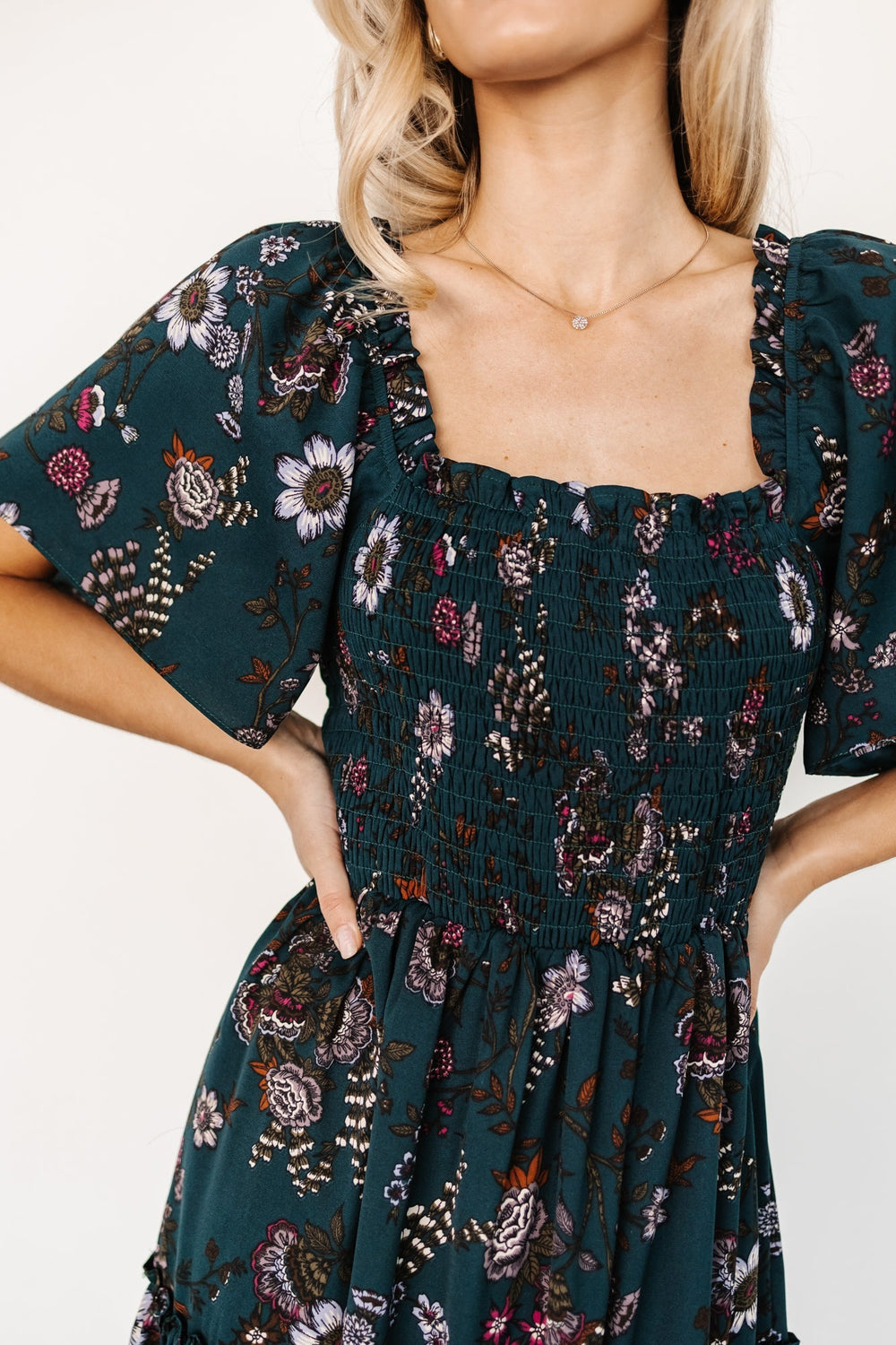 Southampton Smocked Maxi Dress | Baltic Born Jade Blossom