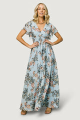 Lynlee Metallic Maxi Dress | Baltic Born Light Blue