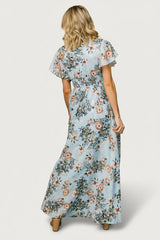 Lynlee Metallic Maxi Dress | Baltic Born Light Blue