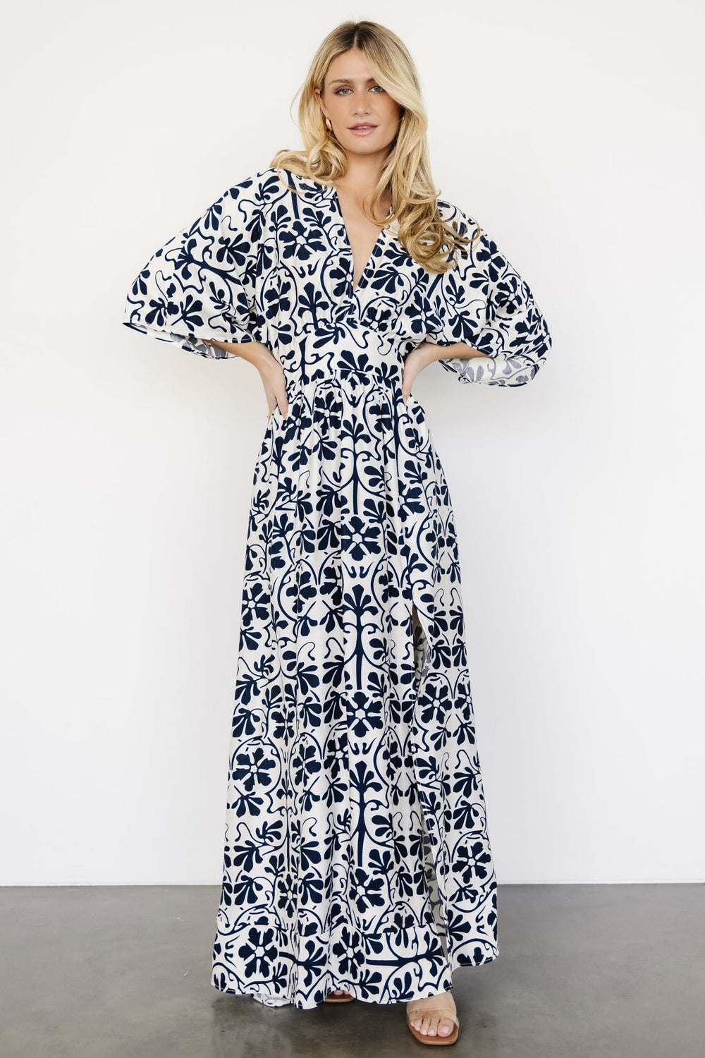 Juna Kimono Maxi Dress | Baltic Born Navy Print