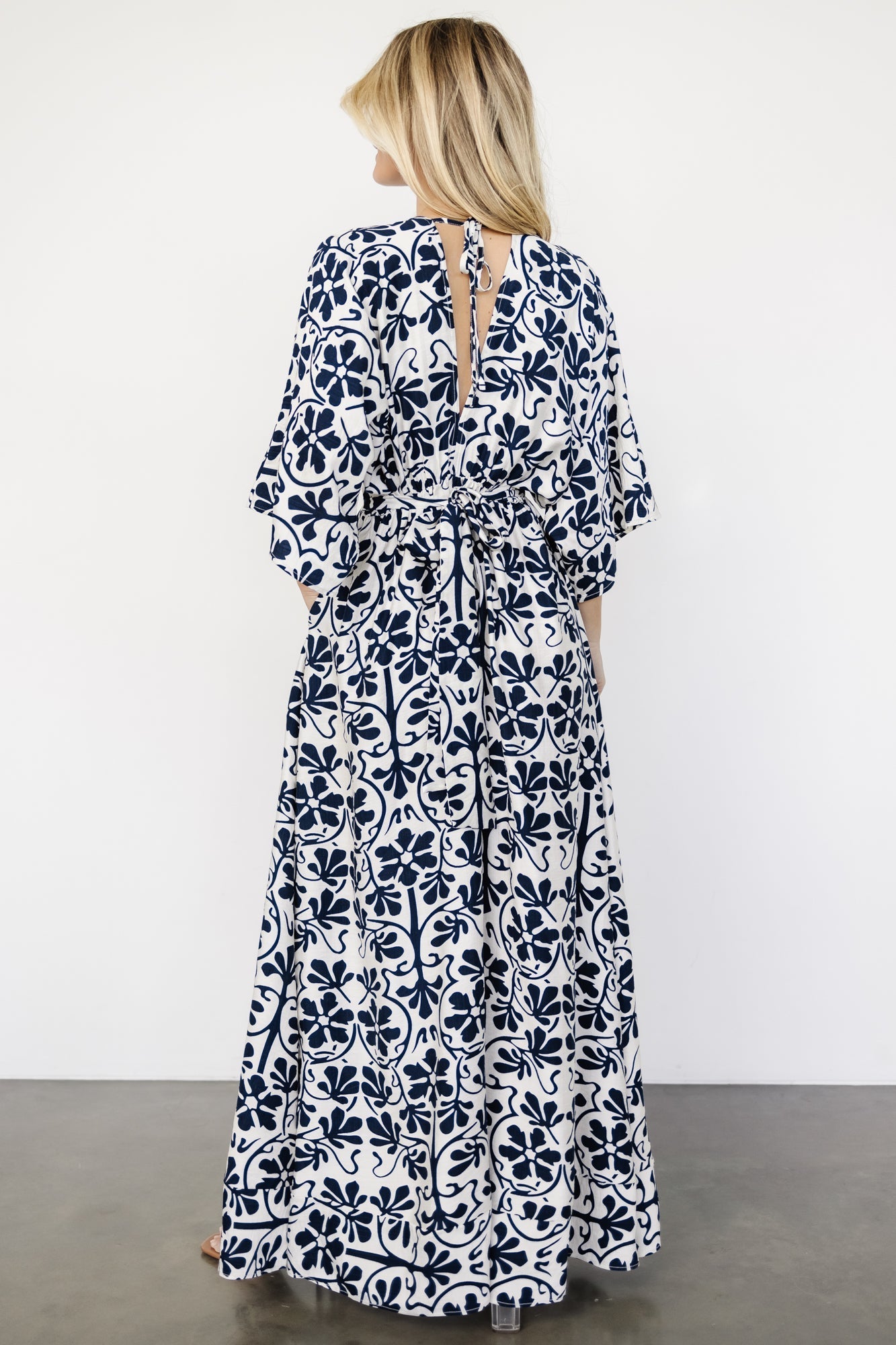 Juna Kimono Maxi Dress | Baltic Born Navy Print