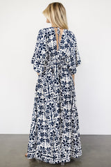 Juna Kimono Maxi Dress | Baltic Born Navy Print