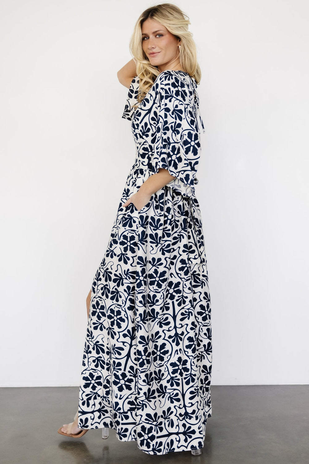Juna Kimono Maxi Dress | Baltic Born Navy Print