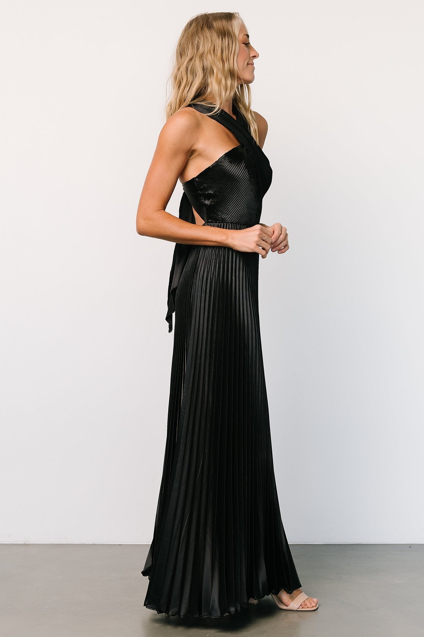 Sandra Pleated Maxi Dress | Baltic Born Black