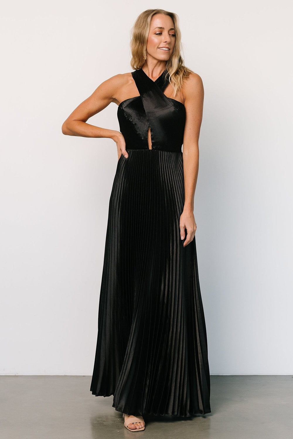 Sandra Pleated Maxi Dress | Baltic Born Black