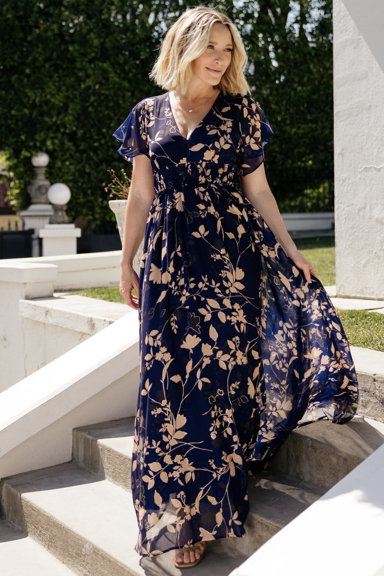 Lynlee Metallic Maxi Dress | Baltic Born Navy