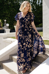 Lynlee Metallic Maxi Dress | Baltic Born Navy