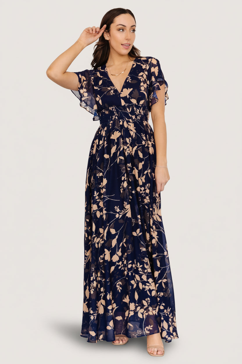 Lynlee Metallic Maxi Dress | Baltic Born Navy