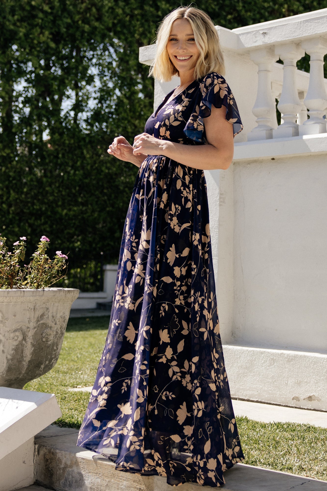 Lynlee Metallic Maxi Dress | Baltic Born Navy