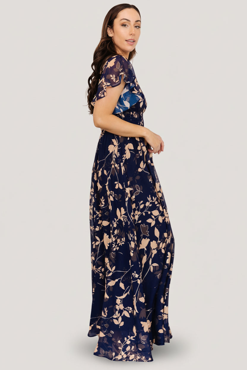 Lynlee Metallic Maxi Dress | Baltic Born Navy