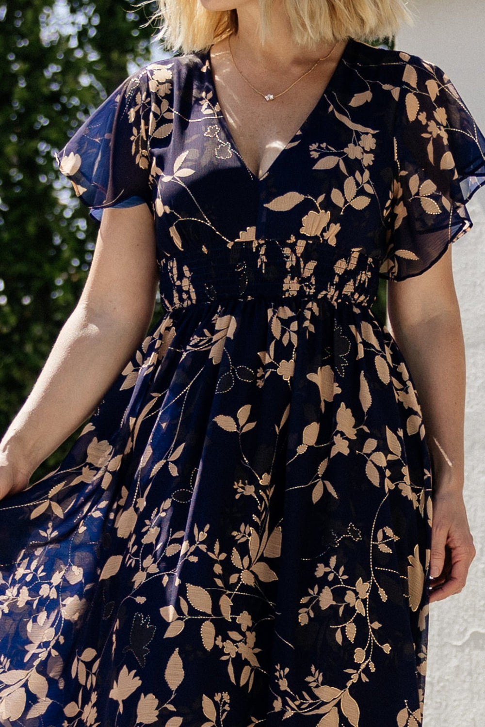 Lynlee Metallic Maxi Dress | Baltic Born Navy