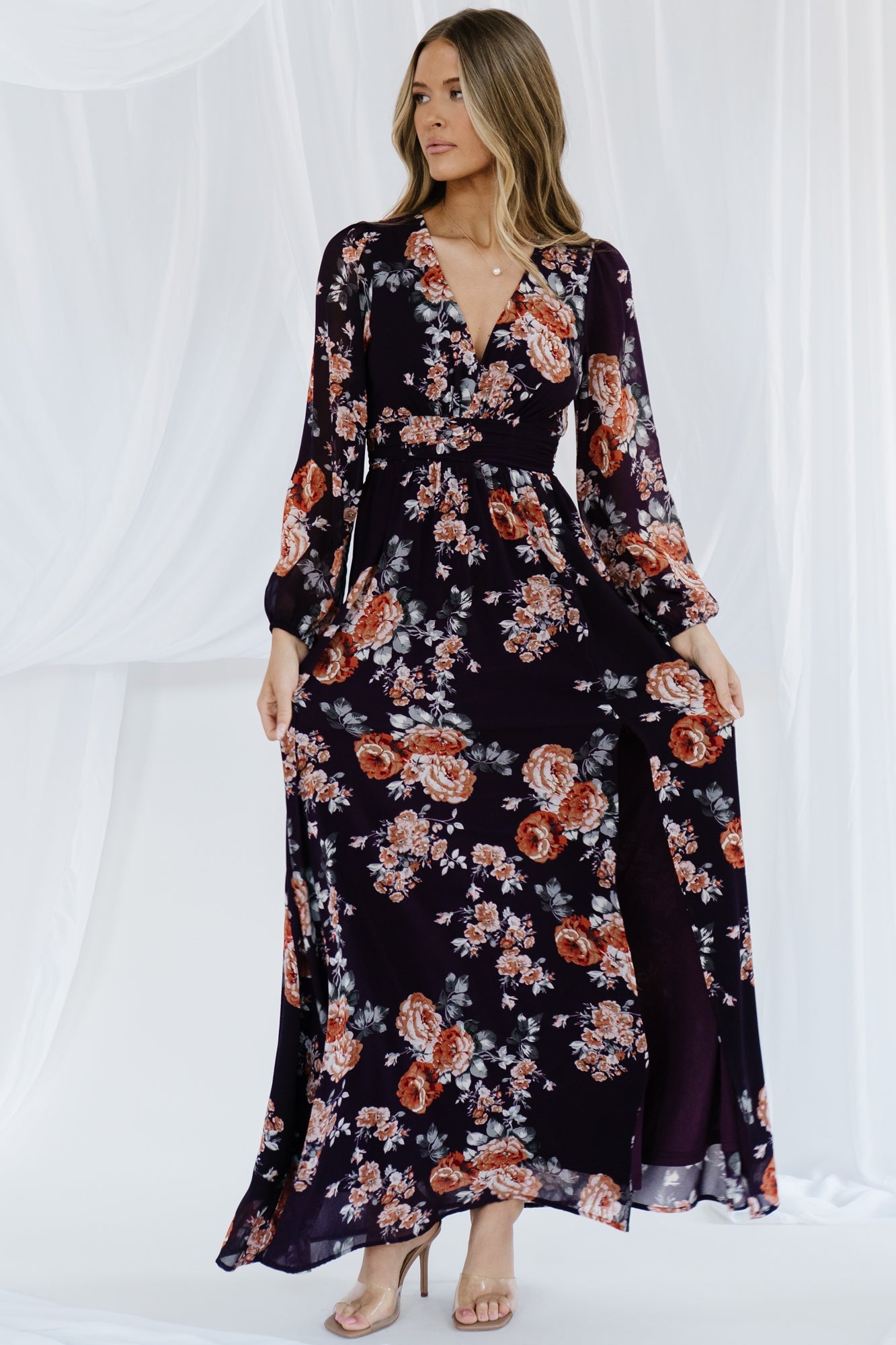 Adira Maxi Dress | Baltic Born Plum Floral