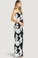 Chantelle Strapless Maxi Dress | Baltic Born Black + White Floral
