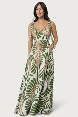 Camila Maxi Dress | Baltic Born Ivory + Green Print