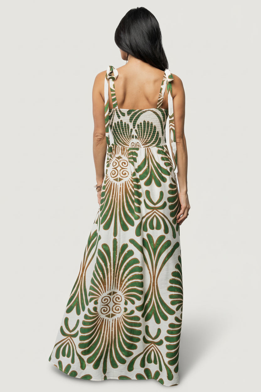Camila Maxi Dress | Baltic Born Ivory + Green Print