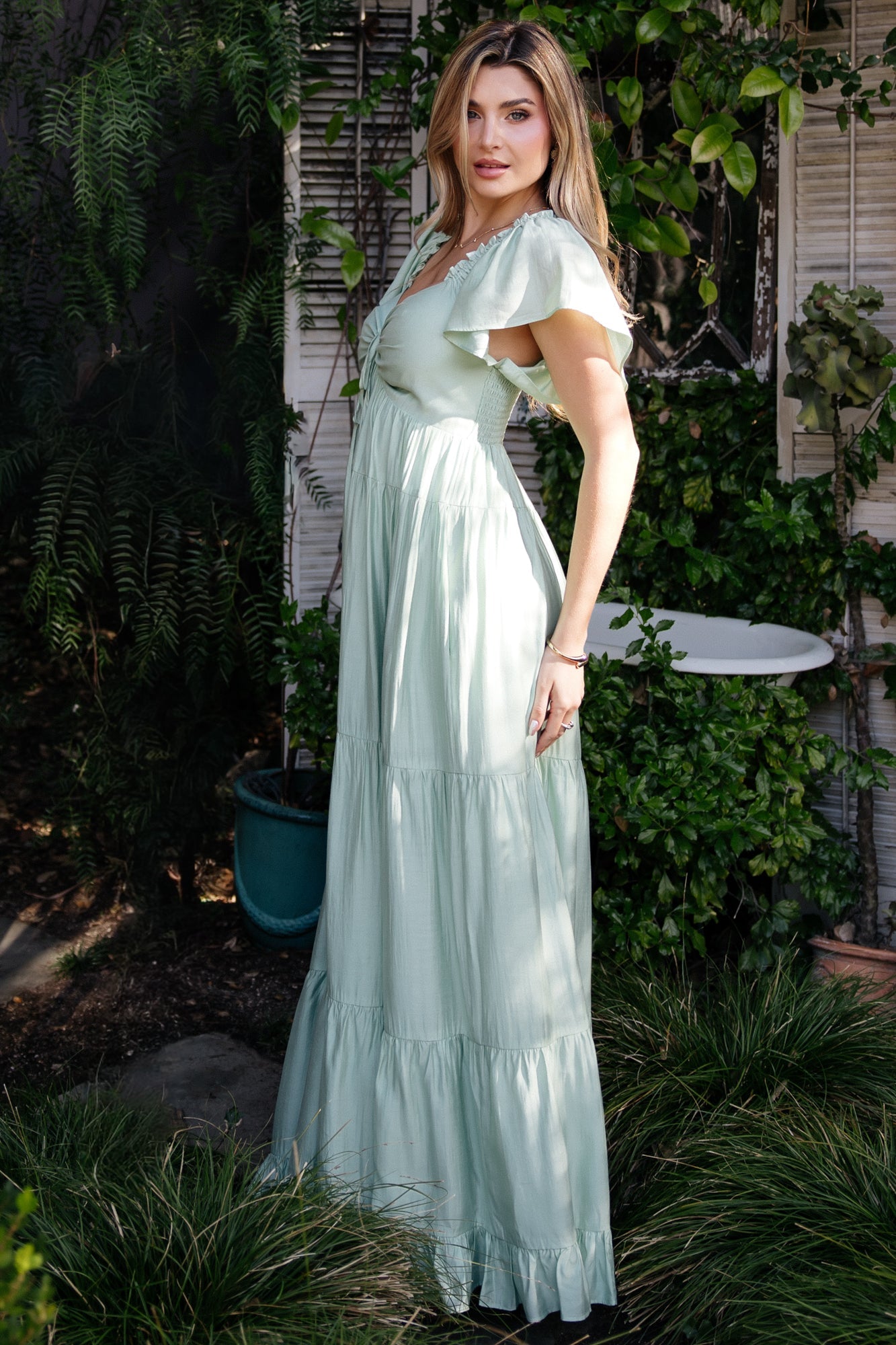 Agatha Maxi Dress | Baltic Born Light Sage