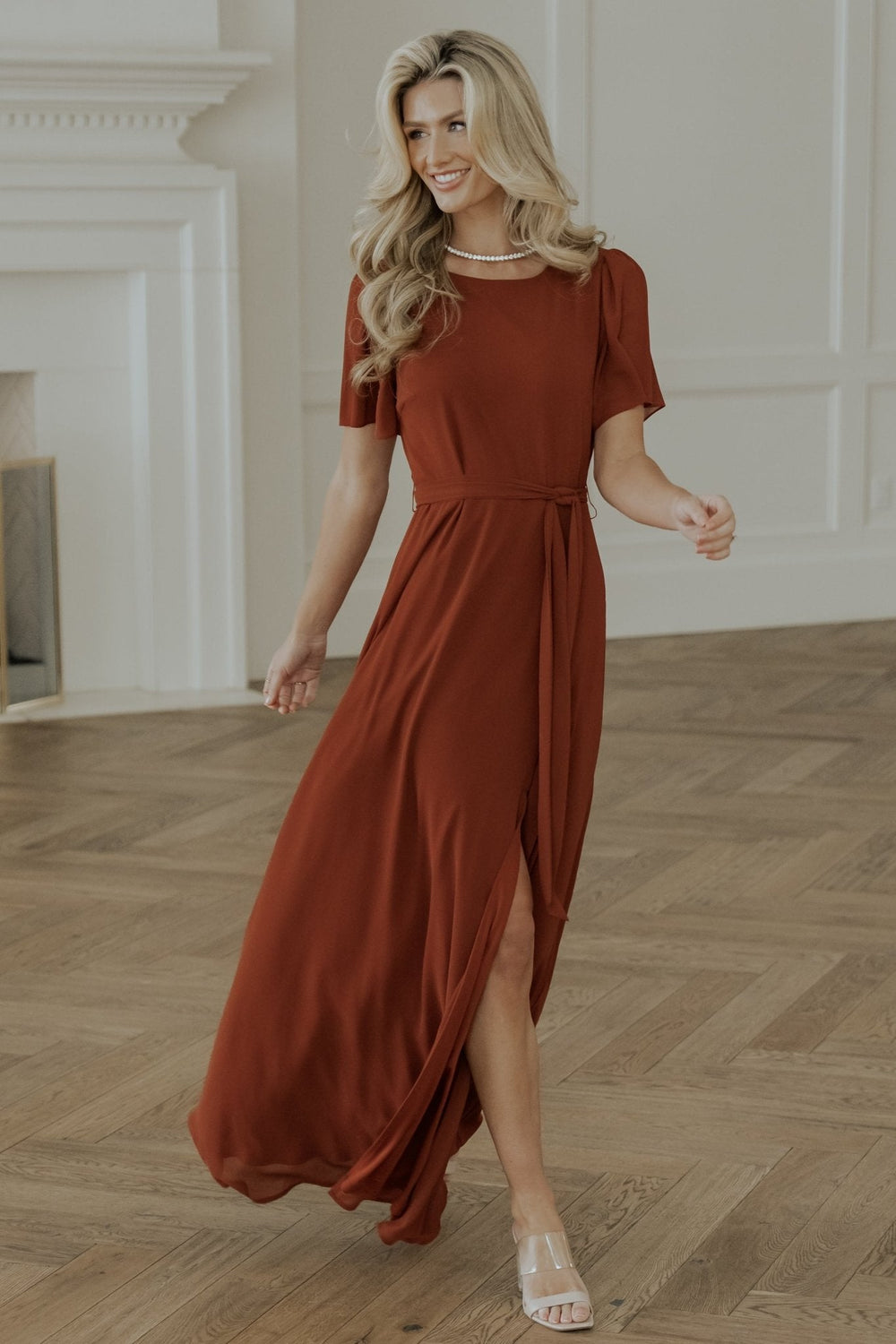 Naomi Short Sleeve Maxi Dress | Baltic Born Cinnamon