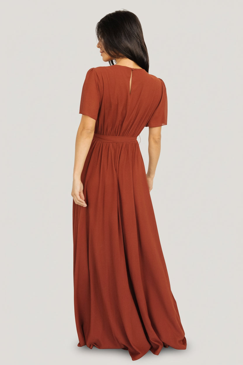Naomi Short Sleeve Maxi Dress | Baltic Born Cinnamon