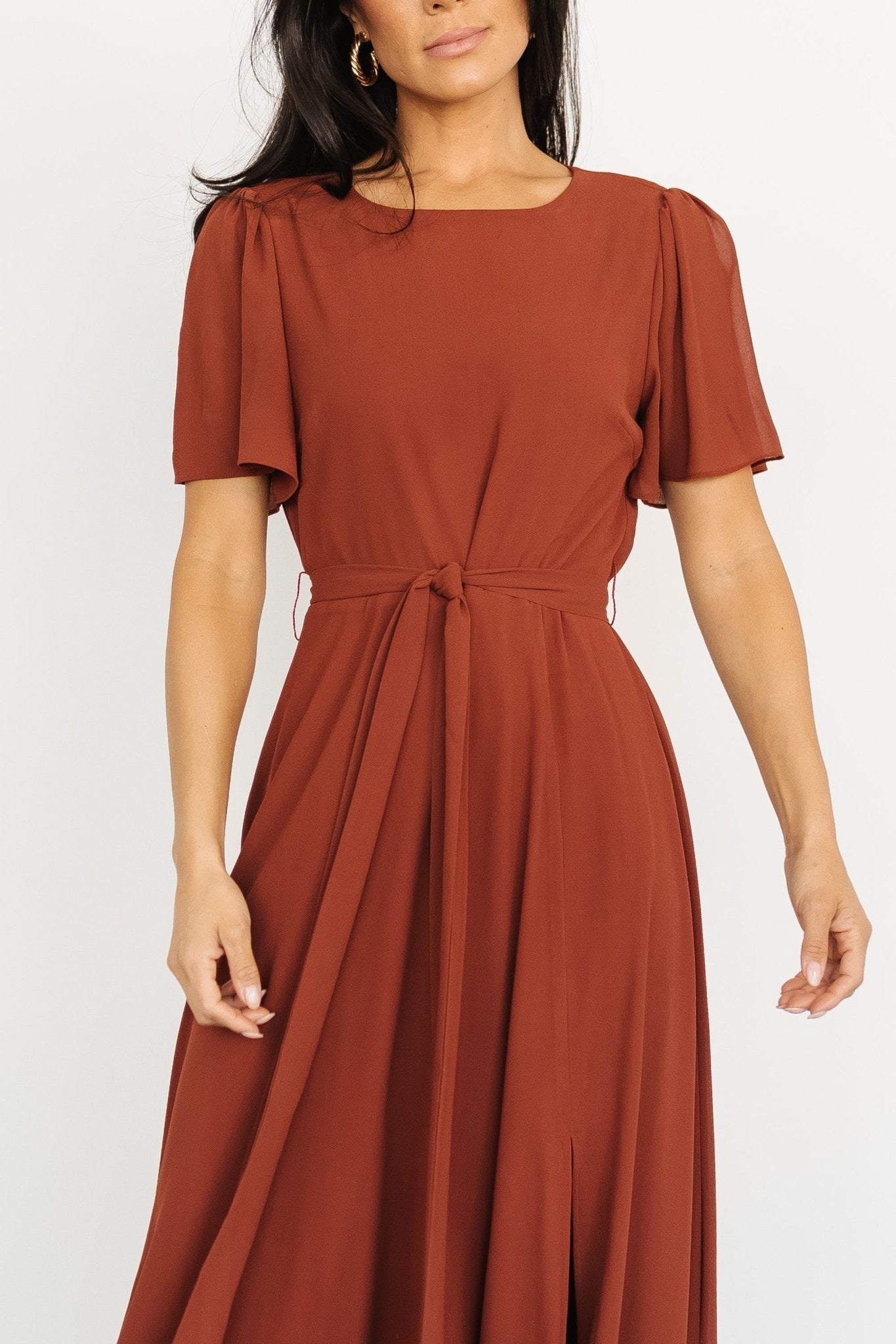 Naomi Short Sleeve Maxi Dress | Baltic Born Cinnamon