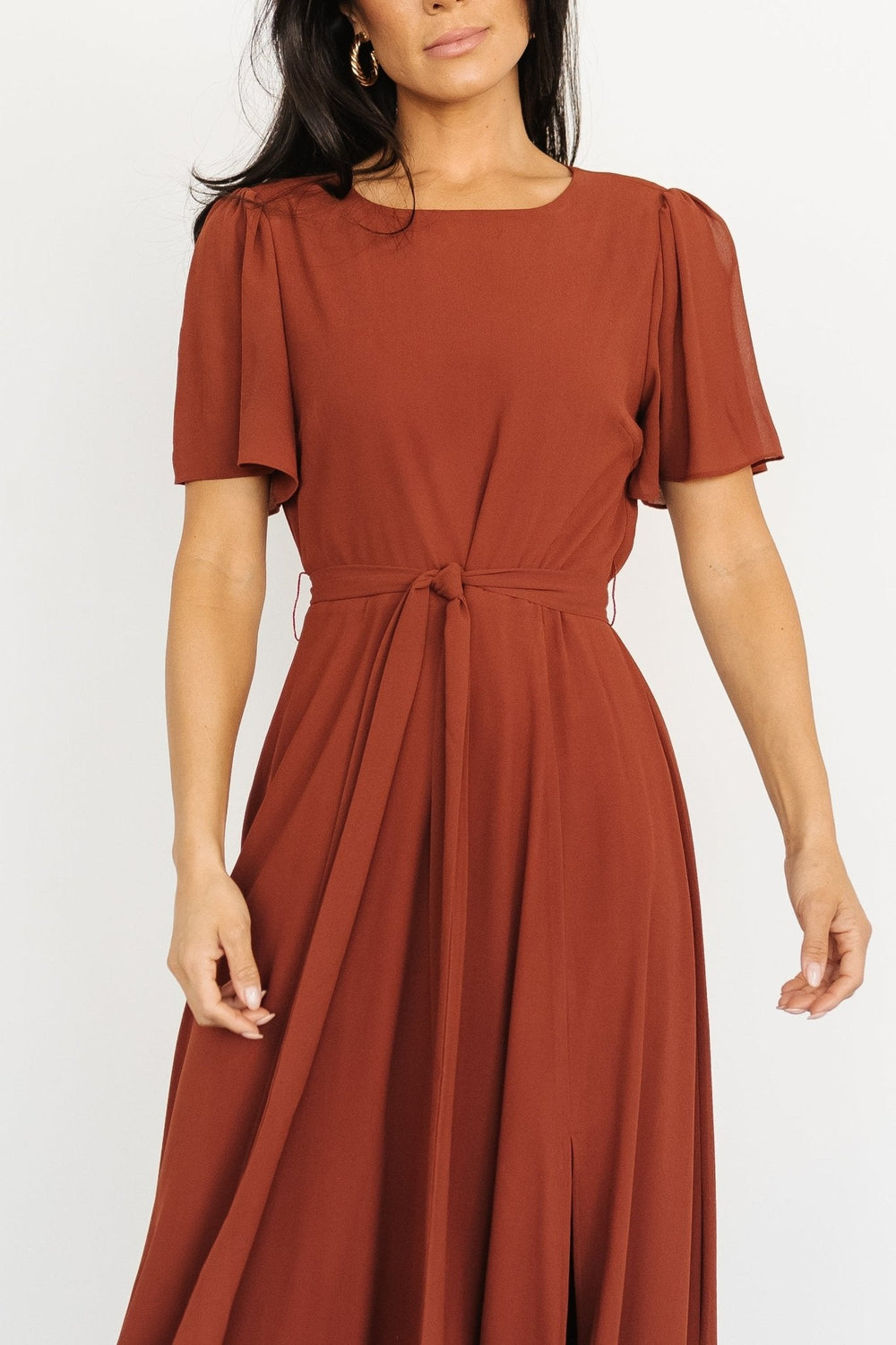 Naomi Short Sleeve Maxi Dress | Baltic Born Cinnamon