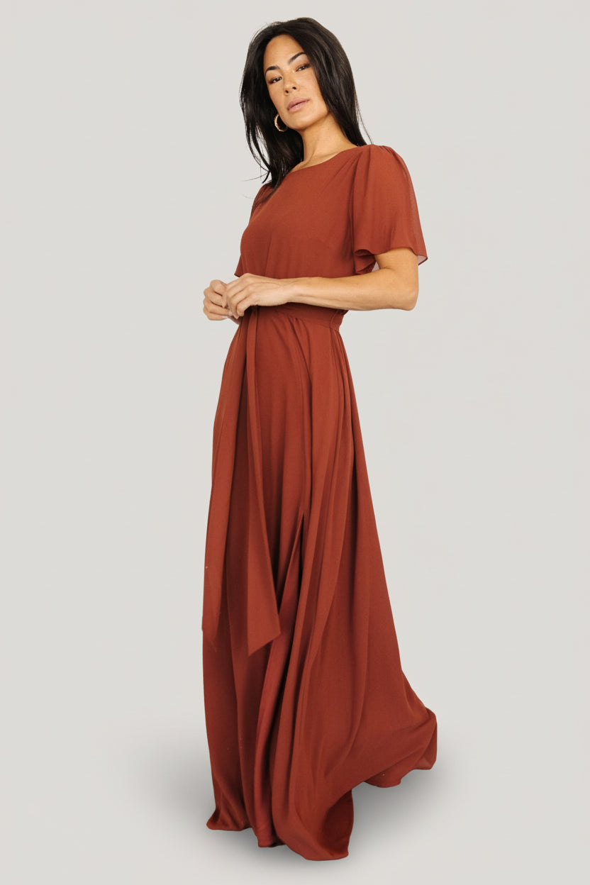 Naomi Short Sleeve Maxi Dress | Baltic Born Cinnamon