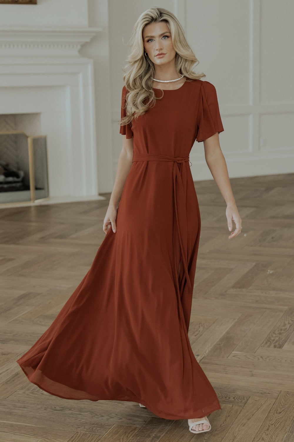 Naomi Short Sleeve Maxi Dress | Baltic Born Cinnamon