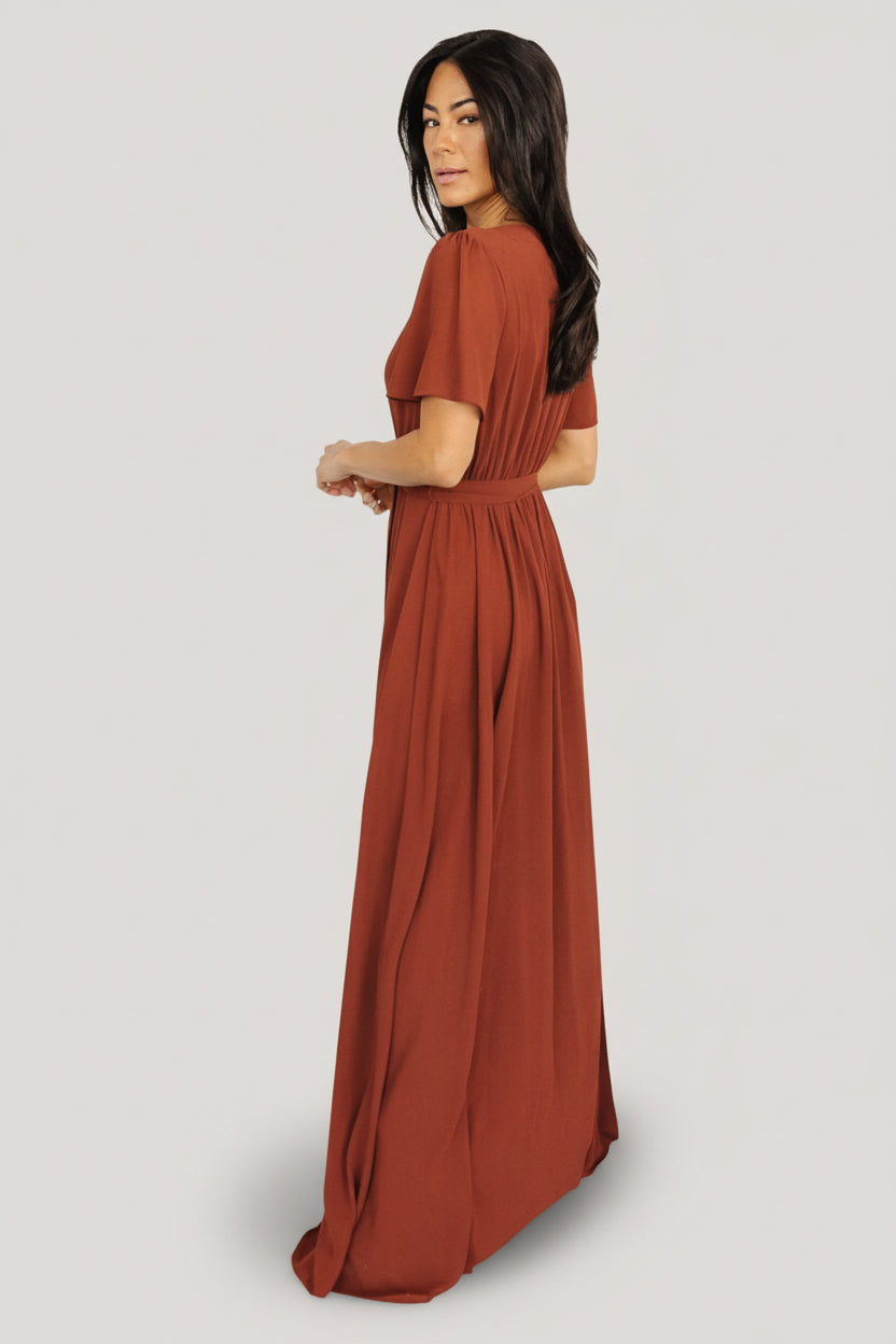 Naomi Short Sleeve Maxi Dress | Baltic Born Cinnamon
