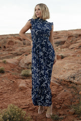 Kearny Ruffle Maxi Dress | Baltic Born Blue Floral