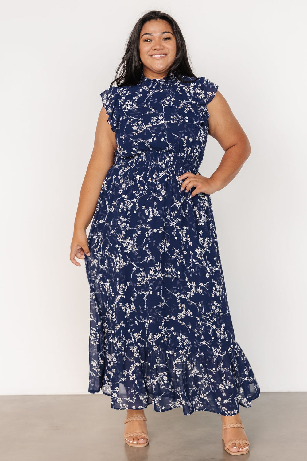 Kearny Ruffle Maxi Dress | Baltic Born Blue Floral