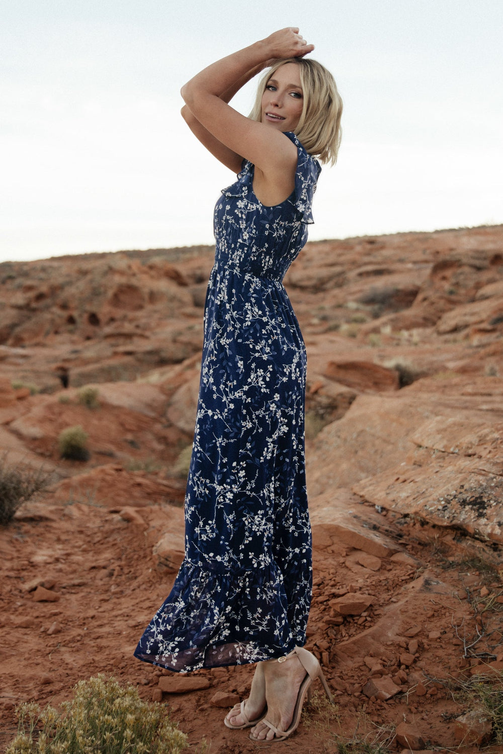 Kearny Ruffle Maxi Dress | Baltic Born Blue Floral