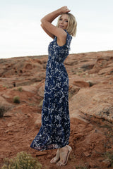 Kearny Ruffle Maxi Dress | Baltic Born Blue Floral