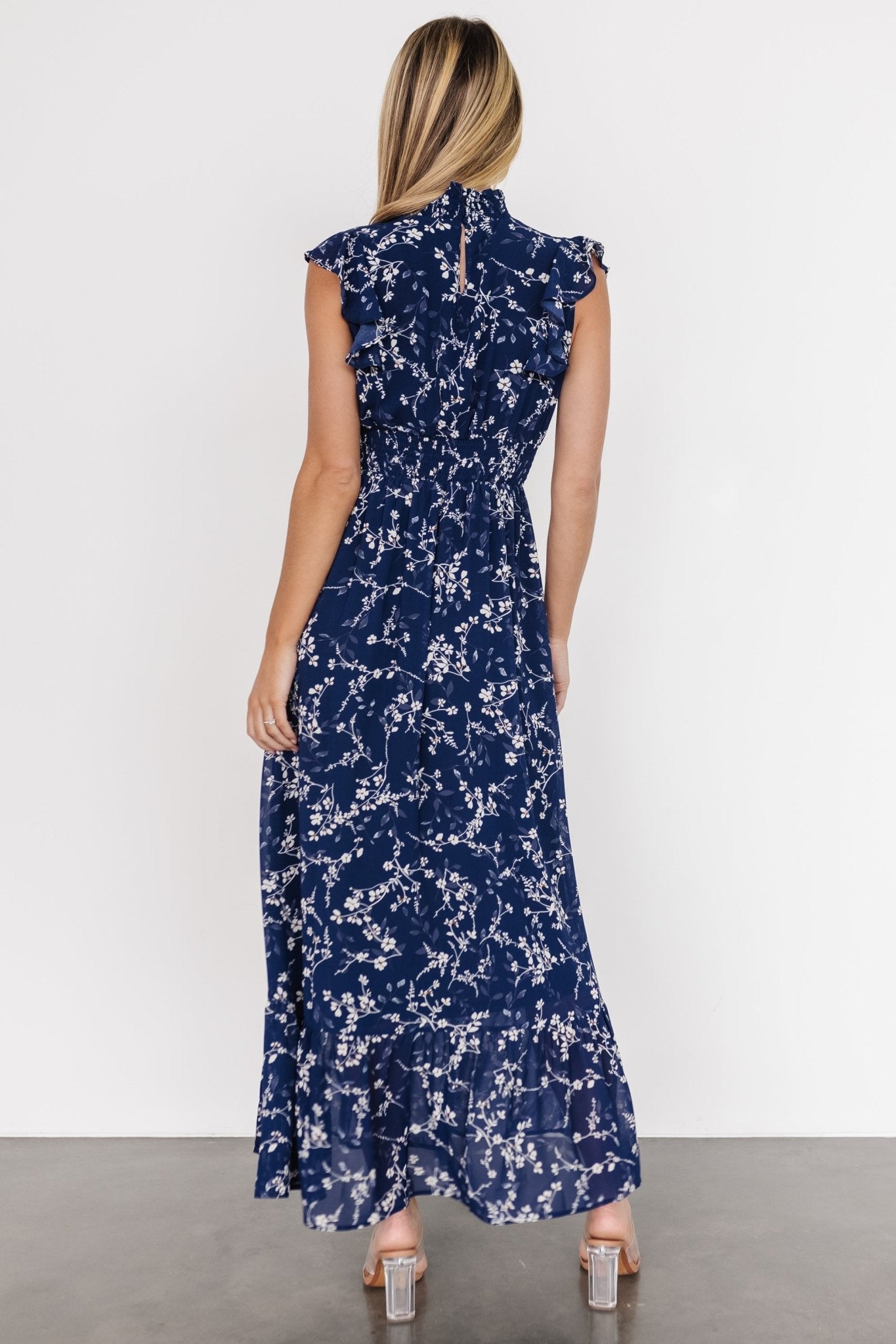 Kearny Ruffle Maxi Dress | Baltic Born Blue Floral