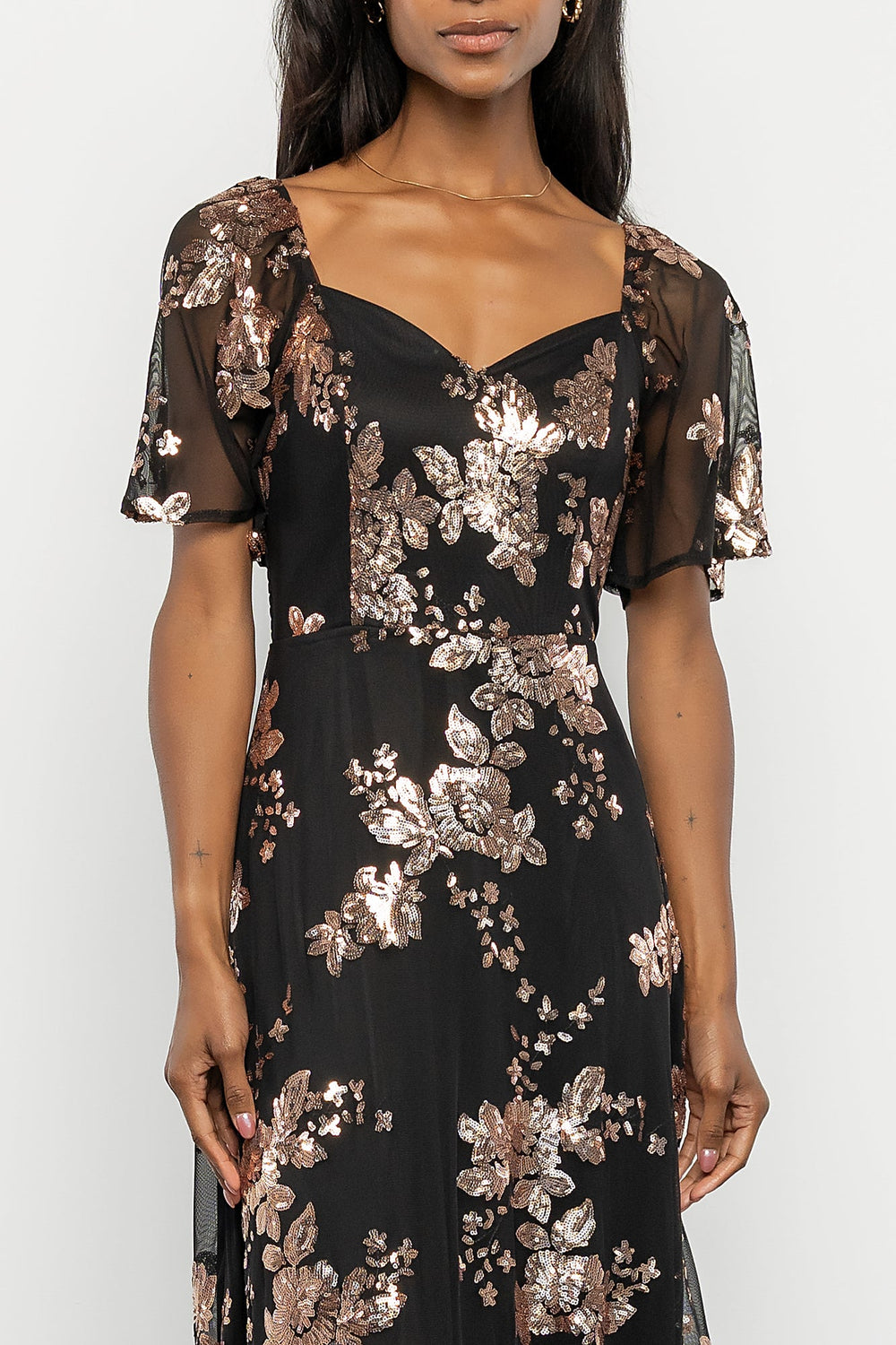 Karina Sequin Maxi Dress | Baltic Born Black + Gold