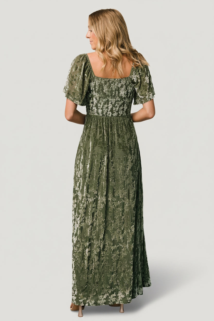 Everley Velvet Maxi Dress | Baltic Born Dark Sage