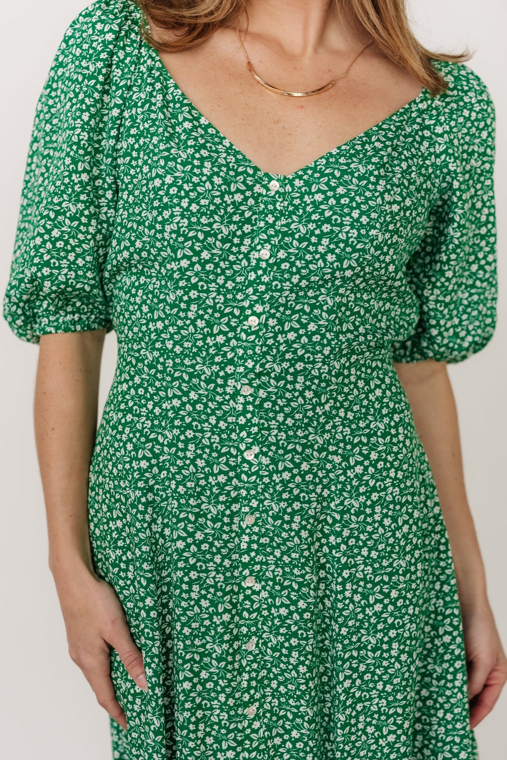 Elisabeth Button Dress | Baltic Born Green Floral