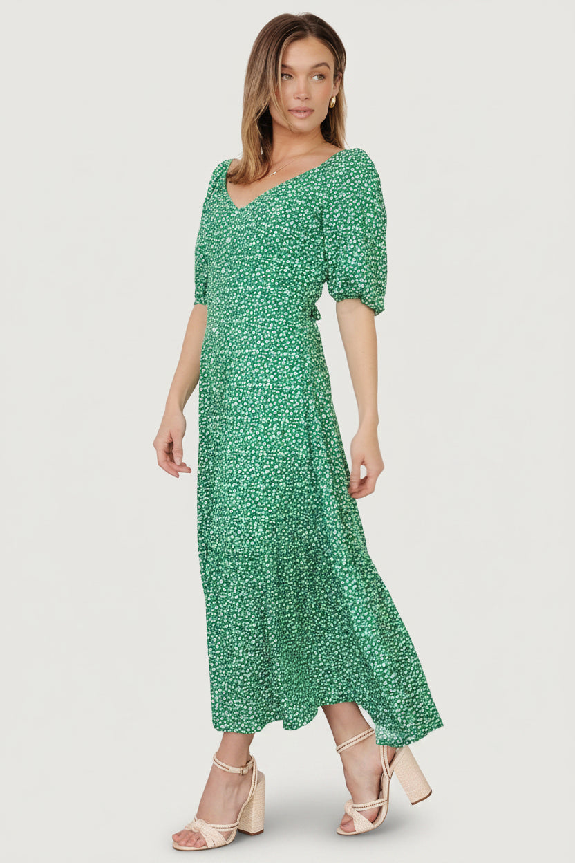 Elisabeth Button Dress | Baltic Born Green Floral