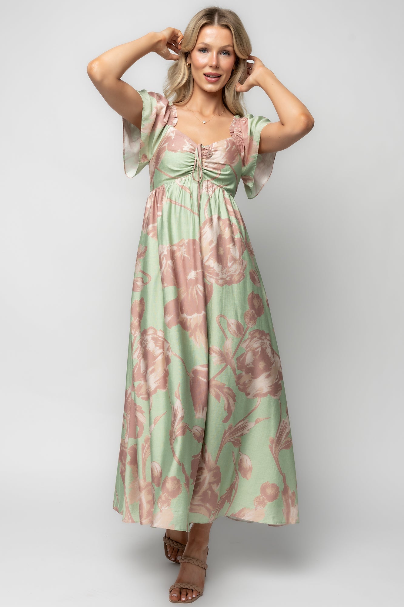 Eliana Maxi Dress | Baltic Born Sage + Rose Floral
