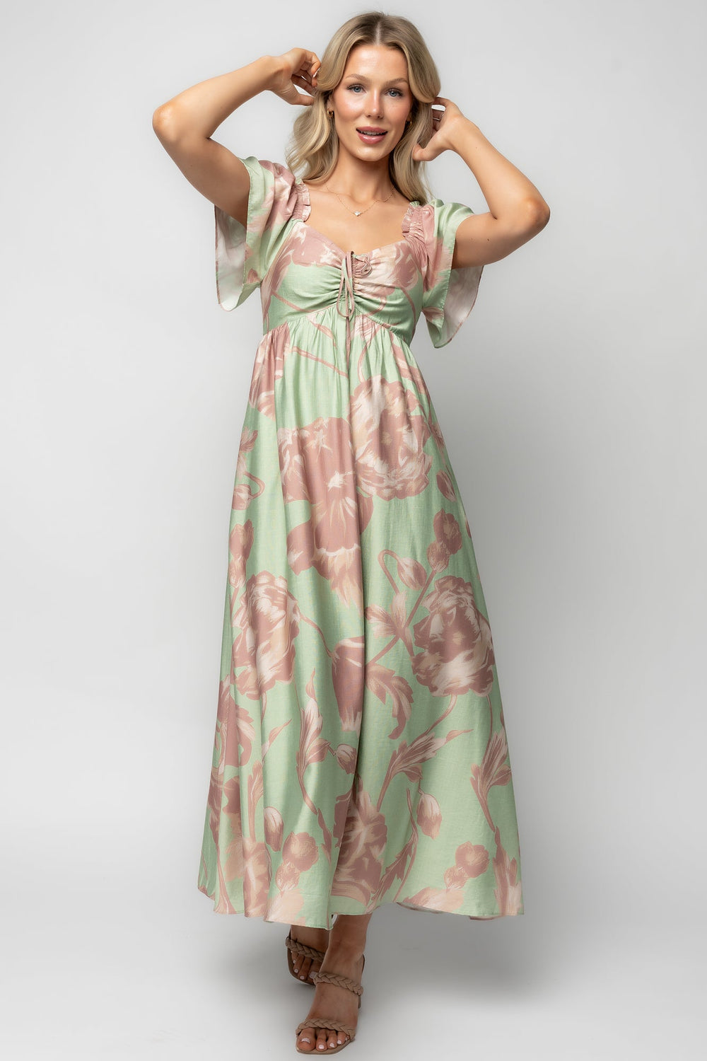 Eliana Maxi Dress | Baltic Born Sage + Rose Floral