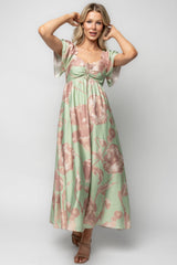Eliana Maxi Dress | Baltic Born Sage + Rose Floral